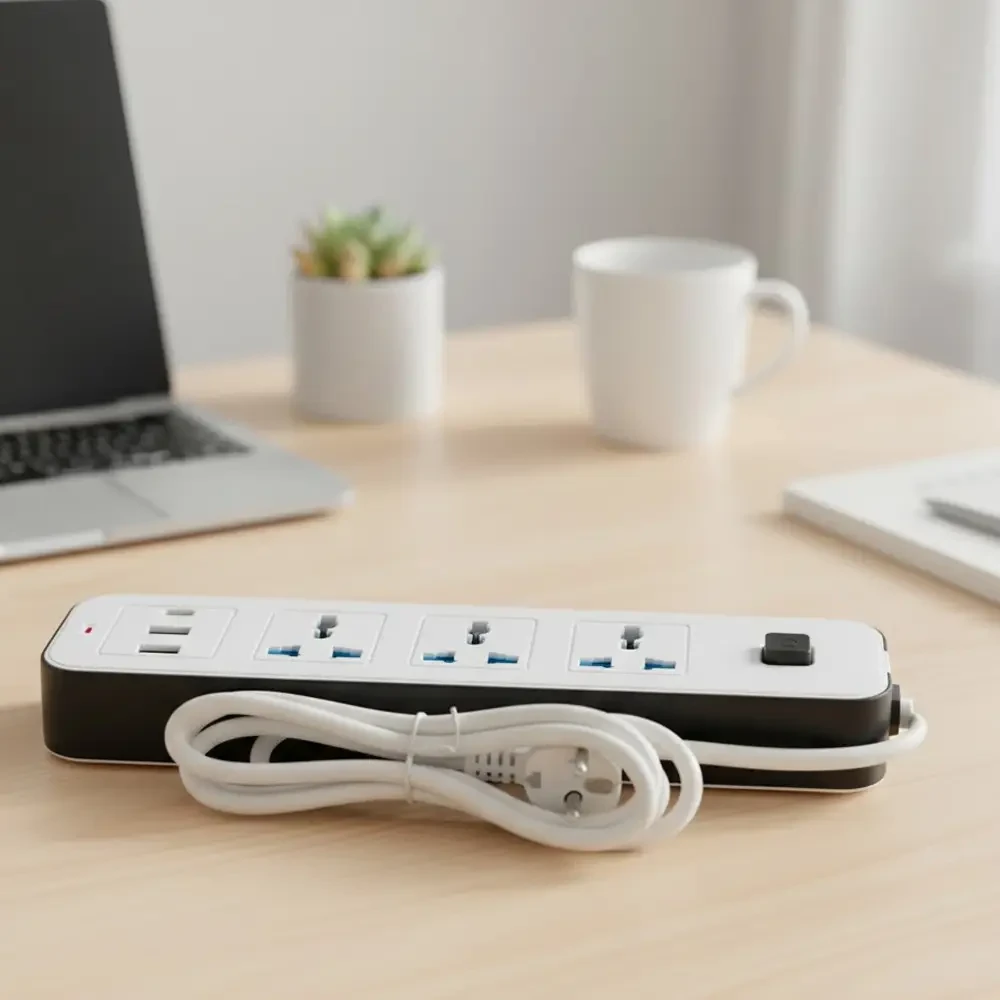 Мережевий подовжувач-розгалужувач 3 розетки з USB Type-C, 2м, WL-7, Білий / Подовжувач з USB портами / Мережевий фільтр