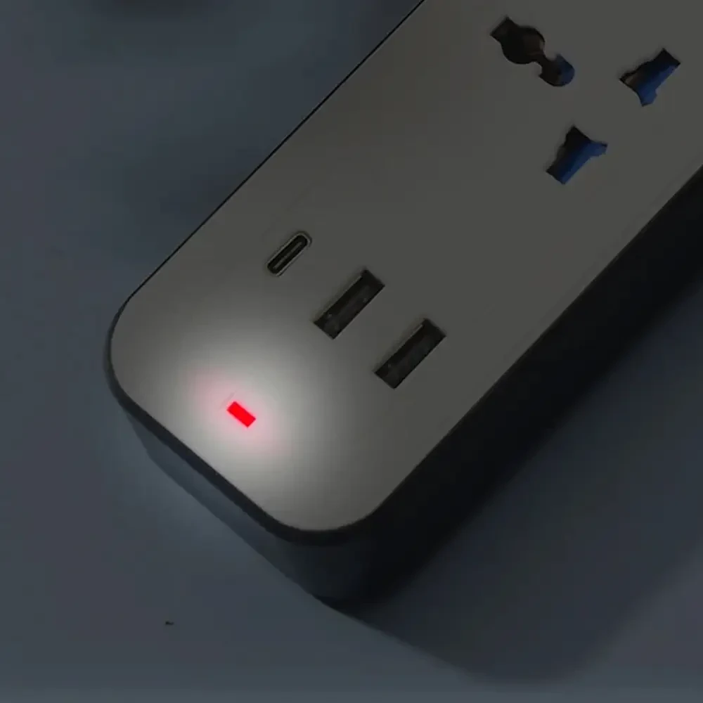 Мережевий подовжувач-розгалужувач 3 розетки з USB Type-C, 2м, WL-7, Білий / Подовжувач з USB портами / Мережевий фільтр