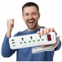 Сетевой фильтр-удлинитель AN WL-5 на 3 универсальные розетки и 3 USB-порта с кнопкой включения, белый