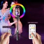 Селфі-палиця з кільцевою RGB LED-лампою та функцією AI-автовідстеження/штатив P100 з Bluetooth 5.2 Type-C