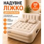 Надувне двоспальне ліжко-матрац JR-999 з наголов'ям, вбудованим електронасосом +2 подушки 200×150×40-80 см