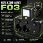 Мережевий фільтр з підсвіткою 2500 Вт, 2 розетки, 2xUSB + Type-C, HG-275, Чорний/розгалужувач у розетку / Мережевий трійник