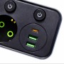 Мережевий фільтр з підсвіткою 2500 Вт, 2 розетки, 2xUSB + Type-C, HG-275, Чорний/розгалужувач у розетку / Мережевий трійник