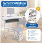 Парта для школярів зі стільчиком сіра 26X-155