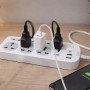 Мережевий фільтр подовжувач 2м, 2500Вт, 6×220В, 2хUSB, 1хType-C, WL-1, Білий / Мережевий подовжувач з вимикачем