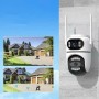 Вулична Wi-Fi камера на 2 об'єктиви, 8MP (від Type-C) Q2/Поворотна камера відеоспостереження/WiFi камера спостереження