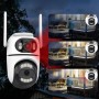 Вулична Wi-Fi камера на 2 об'єктиви, 8MP (від Type-C) Q2/Поворотна камера відеоспостереження/WiFi камера спостереження