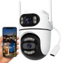 Вулична Wi-Fi камера на 2 об'єктиви, 8MP (від Type-C) Q2/Поворотна камера відеоспостереження/WiFi камера спостереження