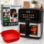 Аерогриль Rainberg RB 2342 4800W аерофрітюрниця безмасляна для приготування без олії з 2 Тенами 12,5 л та сенсорним керуванням