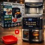 Аерогриль Rainberg RB 2342 4800W аерофрітюрниця безмасляна для приготування без олії з 2 Тенами 12,5 л та сенсорним керуванням