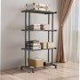 Этажерка металлическая RIAS Clothes Drying Rack 8041 на колесах, 4 яруса, 155×80×40 см, черная