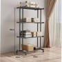 Этажерка металлическая RIAS Clothes Drying Rack 8041 на колесах, 4 яруса, 155×80×40 см, черная