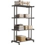 Этажерка металлическая RIAS Clothes Drying Rack 8041 на колесах, 4 яруса, 155×80×40 см, черная