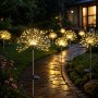 Садовий світильник на сонячній батареї Кульбабаба, 120 LED, Жовтий/Вільний ліхтар газонний/Декоративний світильник для саду