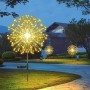 Садовий ліхтар на сонячній батареї Кульбаби (1 шт.) 90 LED, Теплий білий/Лед світильник для саду на ніжці