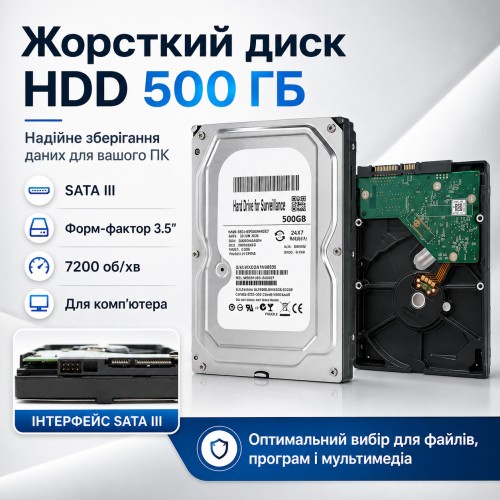 Жорсткий диск 500 Gb Hard disk/HDD диск/Вінчестер ПК/Горд диск/Вінчестер для ноутбука