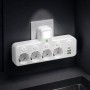 Сетевой фильтр-разветвитель 2500W, 4х220V, 2хUSB, 1хType-C, 8625UL, Белый / Настенный тройник с подсветкой