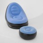 Надувний диван із пуфом Air Sofa та насосом для комфортного відпочинку в яскравому блакитному кольорі