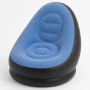 Надувний диван із пуфом Air Sofa та насосом для комфортного відпочинку в яскравому блакитному кольорі