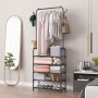Напольная вешалка для одежды 178х60х26см, Clothes Rack Up, Черный / Стойка-вешалка в прихожую / Стойка для одежды