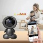 Поворотна відеокамера від USB 360° Q1, Чорна / Цифрова відеоняня з мікрофоном / Дротова камера спостереження для дітей та тварин
