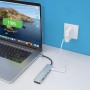 USB-хаб 7в1, Type-C to HDMI + SD + TF + 3xUSB + PD, Сірий / USB розгалужувач для ноутбука / ЮСБ хаб
