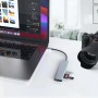USB-хаб 7в1, Type-C to HDMI + SD + TF + 3xUSB + PD, Сірий / USB розгалужувач для ноутбука / ЮСБ хаб