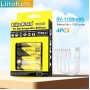 Набор аккумуляторов LiitoKala Lii-USB-9V 4 шт 1100 мАч с USB Type-C с кабелем зарядки