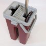 Швабра з відром 11 л з автоматичним віджиманням + 2 насадки, Cleaning Mop, Бордова Комплект для прибирання швабра