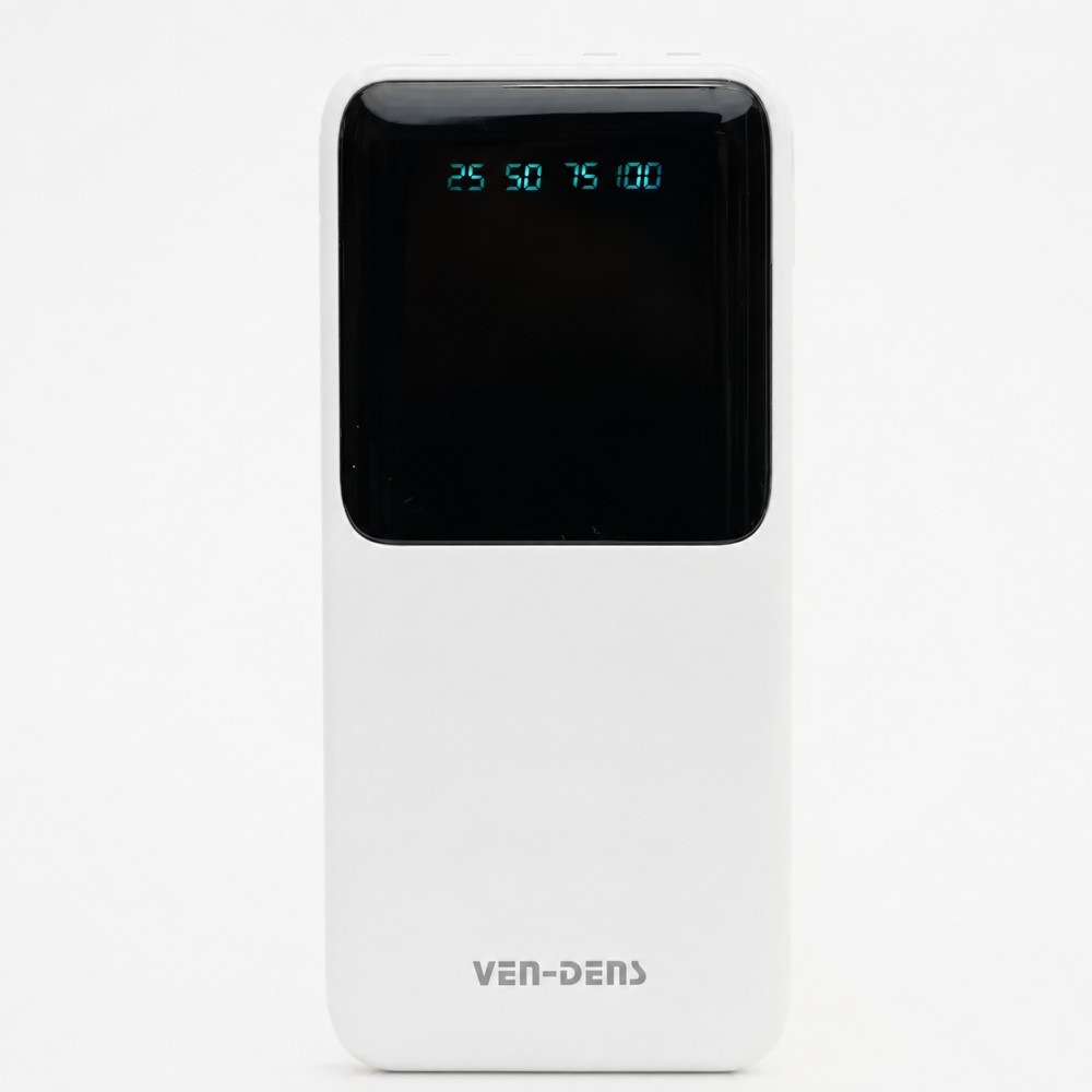 Зовнішній акумулятор 20000mAh з кабелями (Lightning, Type-C, Micro) Ven-Dens VD-PB046, Білий / Повербанк / Зовнішній акумулятор Де