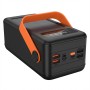 Power Bank 80000 mAh із сонячною панеллю та ліхтариком YM-638CX, Потужний зовнішній акумулятор 4 USB, Чорний