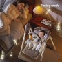 Стільчик для годування 3в1, з пультом, V7, Бежевий / Дитячий стільчик трансформер / Електронна гойдалка шезлонг