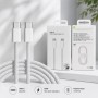 Кабель Type-C-Type-C 60W тканинний 1 м для швидкого заряджання iPhone 17 Pro Max + ключ для SIM-карти White 26X-198
