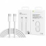 Кабель Type-C-Type-C 60W тканинний 1 м для швидкого заряджання iPhone 17 Pro Max + ключ для SIM-карти White 26X-198