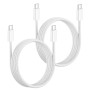 Кабель Type-C-Type-C 60W тканинний 1 м для швидкого заряджання iPhone 17 Pro Max + ключ для SIM-карти White 26X-198
