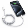 Кабель Type-C-Type-C 60W тканинний 1 м для швидкого заряджання iPhone 17 Pro Max + ключ для SIM-карти White 26X-198