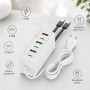 Мережевий зарядний пристрій 120 W з 3 USB і 3 Type-C / Адаптер швидкого заряджання / Універсальний адаптер живлення 26X-203