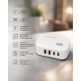 Зарядний пристрій 4in1, 120W, 2xUSB-A, 2xType-C, Super Fast, Білий / Мережевий адаптер живлення / Швидка зарядка для телефону