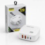 Зарядний пристрій 4in1, 120W, 2xUSB-A, 2xType-C, Super Fast, Білий / Мережевий адаптер живлення / Швидка зарядка для телефону