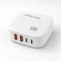 Зарядний пристрій 4in1, 120W, 2xUSB-A, 2xType-C, Super Fast, Білий / Мережевий адаптер живлення / Швидка зарядка для телефону