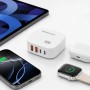 Зарядний пристрій 4in1, 120W, 2xUSB-A, 2xType-C, Super Fast, Білий / Мережевий адаптер живлення / Швидка зарядка для телефону