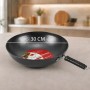 Сковорода Wok 30 см Benson (26X-285) алюмінієва з антипригарним покриттям, ручка на клепках, для всіх різновидів плит та індукції