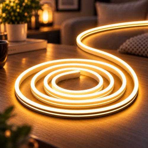 Силиконовая лента от USB 2M / NEON светодиодная лента / Водонепроницаемая лента неон Тёплый белый