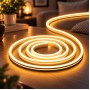 Силиконовая лента от USB 2M / NEON светодиодная лента / Водонепроницаемая лента неон Тёплый белый
