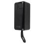 Портативний powerbank з дисплеєм 50000 mAh Kensa павербанк швидка зарядка з вбудованими кабелями 22.5W Чорний