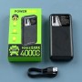 Повербанк 400000mAh, LED-дисплей, 3 USB, А 11, Чорний / Power Bank / Павербанк / Повербанк для телефона / Зовнішній акумулятор