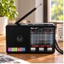 Радиоприёмник с фонариком FM USB MicroSD Golon RX-8866BT с Bluetooth на аккумуляторе Черный