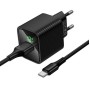 Сетевое зарядное устройство HOCO CS81A, С кабелем Type-C Черный