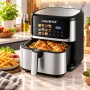 Аерогриль, 12 л, 2500 W, minMAX MNF-8850, Чорна/ Сенсорна мультипіч/Аерофритюрниця з дисплеєм