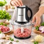 Кухонний подрібнювач електричний, 1800 Вт, 3.8 л, 3 швидкості, minMAX MIJ-888, Сріблястий / Блендер кухонний / Чопер